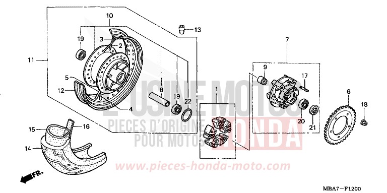 HINTERRAD von Shadow Aero REARL SEDONA RED (R223B) von 2001